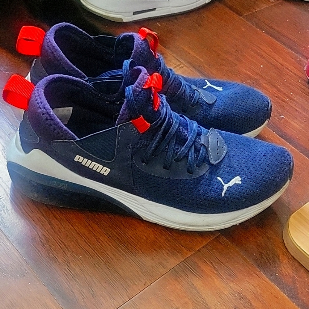 Puma cell kids shoes size 7c color blue white red